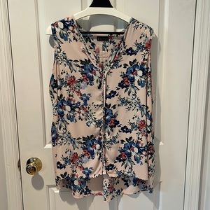 Bobeau pink and blue floral top 3X